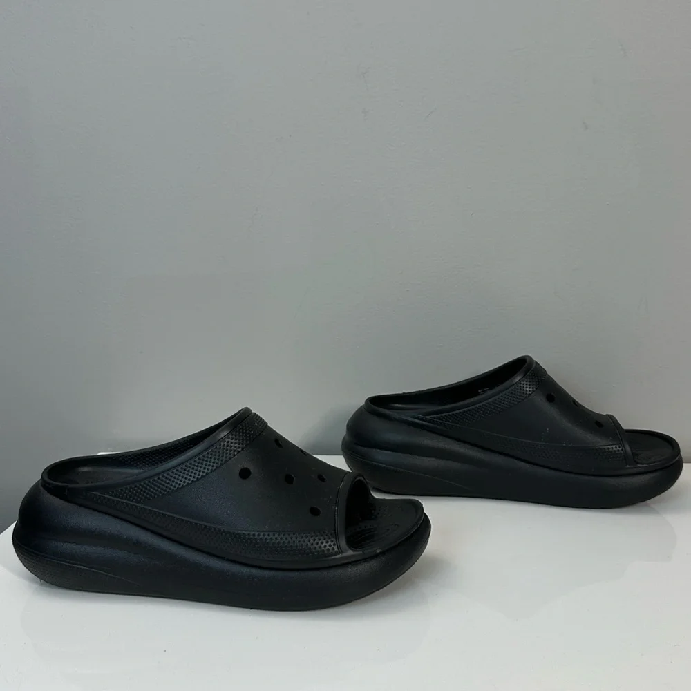 Crocs Classic Crush Slide Sandals Black Unisex Womens 12 Mens 10
